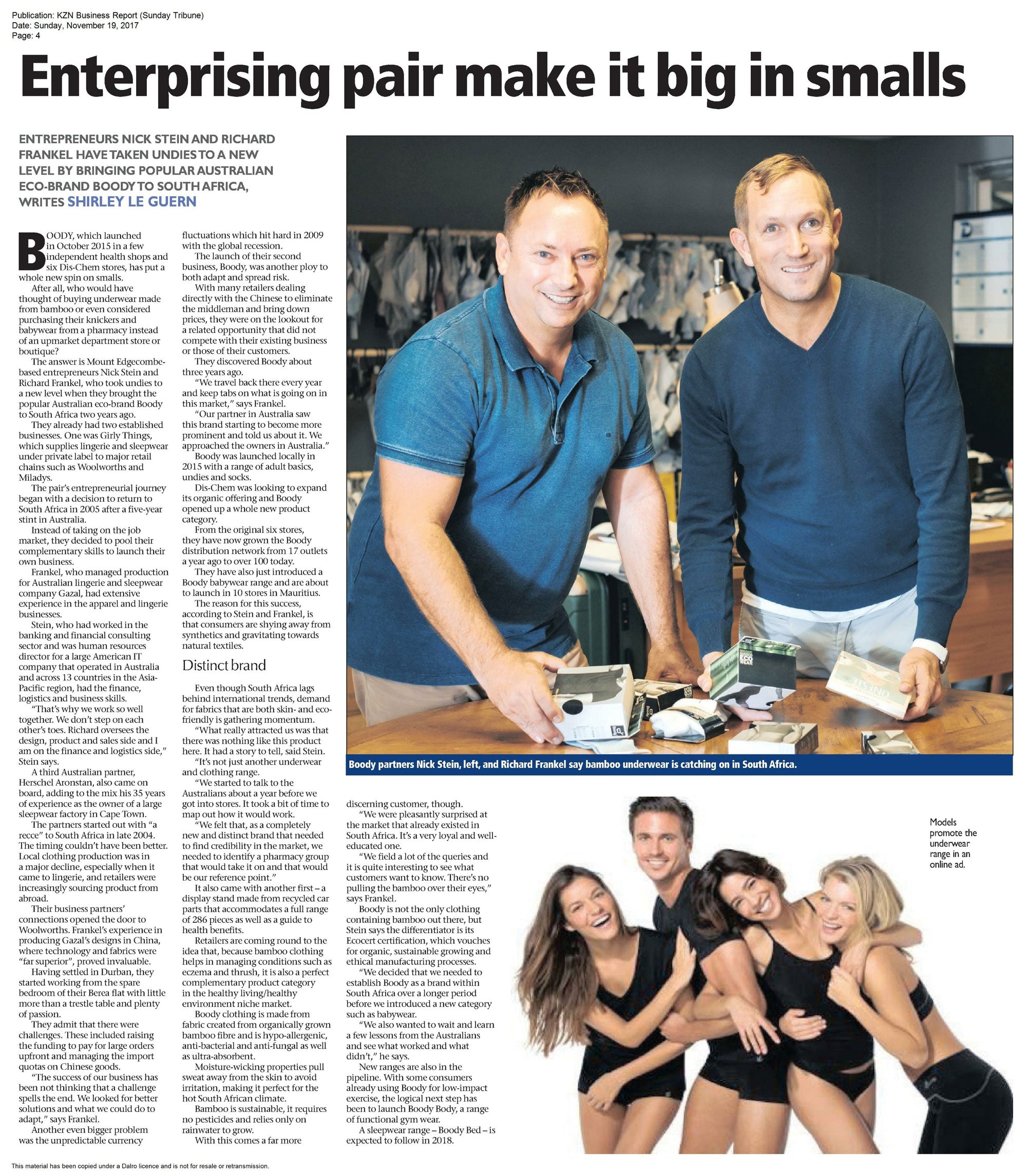 Sunday Tribune: Enterprising pair make it big in smalls