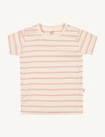 Newborn's Organic Baby's Tee Pink Stripes | Bamboo Newborn's Top | Baby's Natural Tshirts