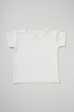 Vegan Organic Newborn's TShirt White | Baby's Bamboo Tee White | Baby's Natural Tops