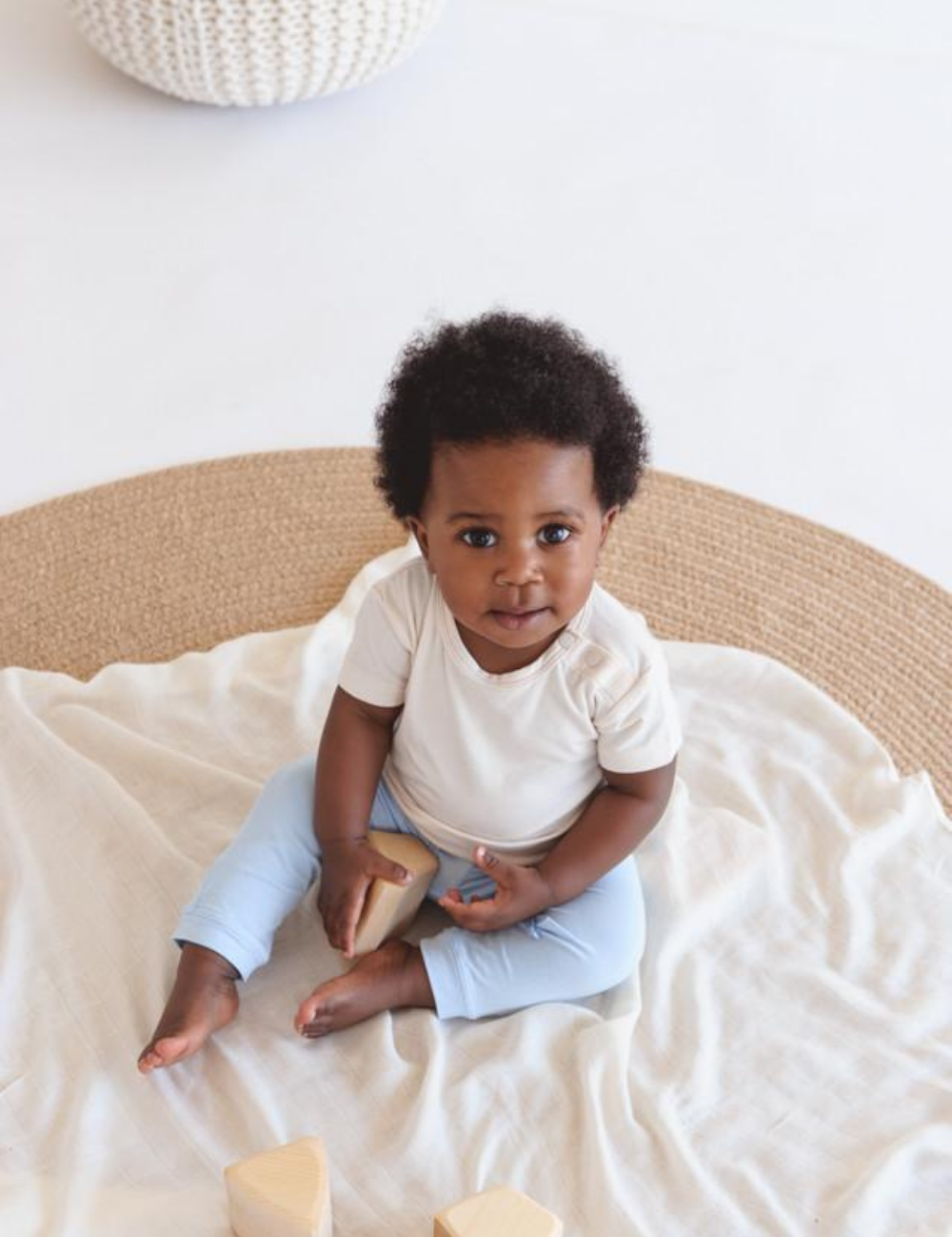 White Vegan Organic Baby T-Shirt | White Bamboo Baby T-Shirt | Natural Baby T-Shirts