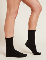 Organic Women's Black Boot Socks | Bamboo Ladies' Boot Socks Black | Vegan Women's Natural Boot Socks