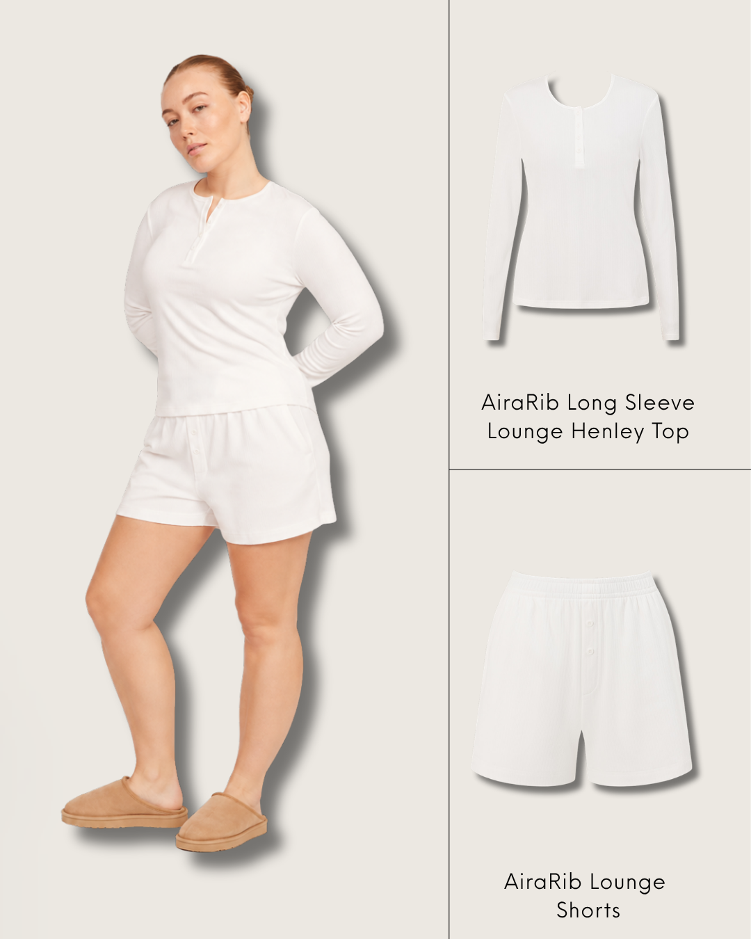 AiraRib Mixed Lounge Set 3 - Chalk