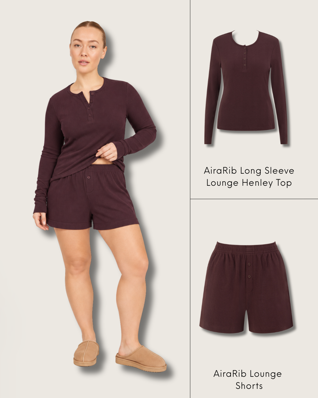 AiraRib Mixed Lounge Set 4 - Mulberry