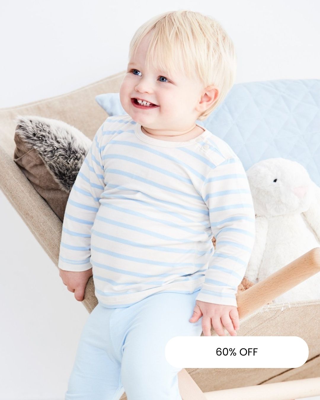 Long Sleeve Boody Bamboo Stripe Baby Top