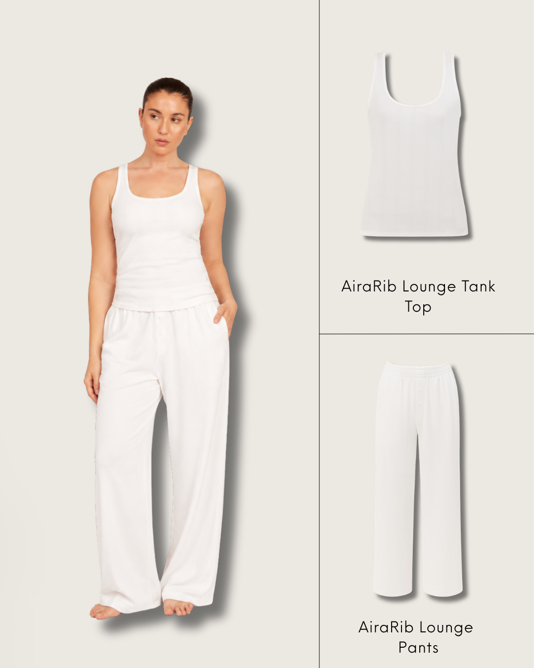 AiraRib Mixed Lounge Set 1 - Chalk
