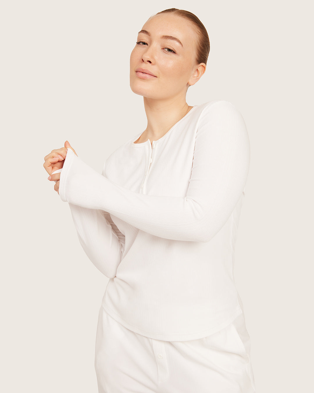 AiraRib Long Sleeve Lounge Henley Top