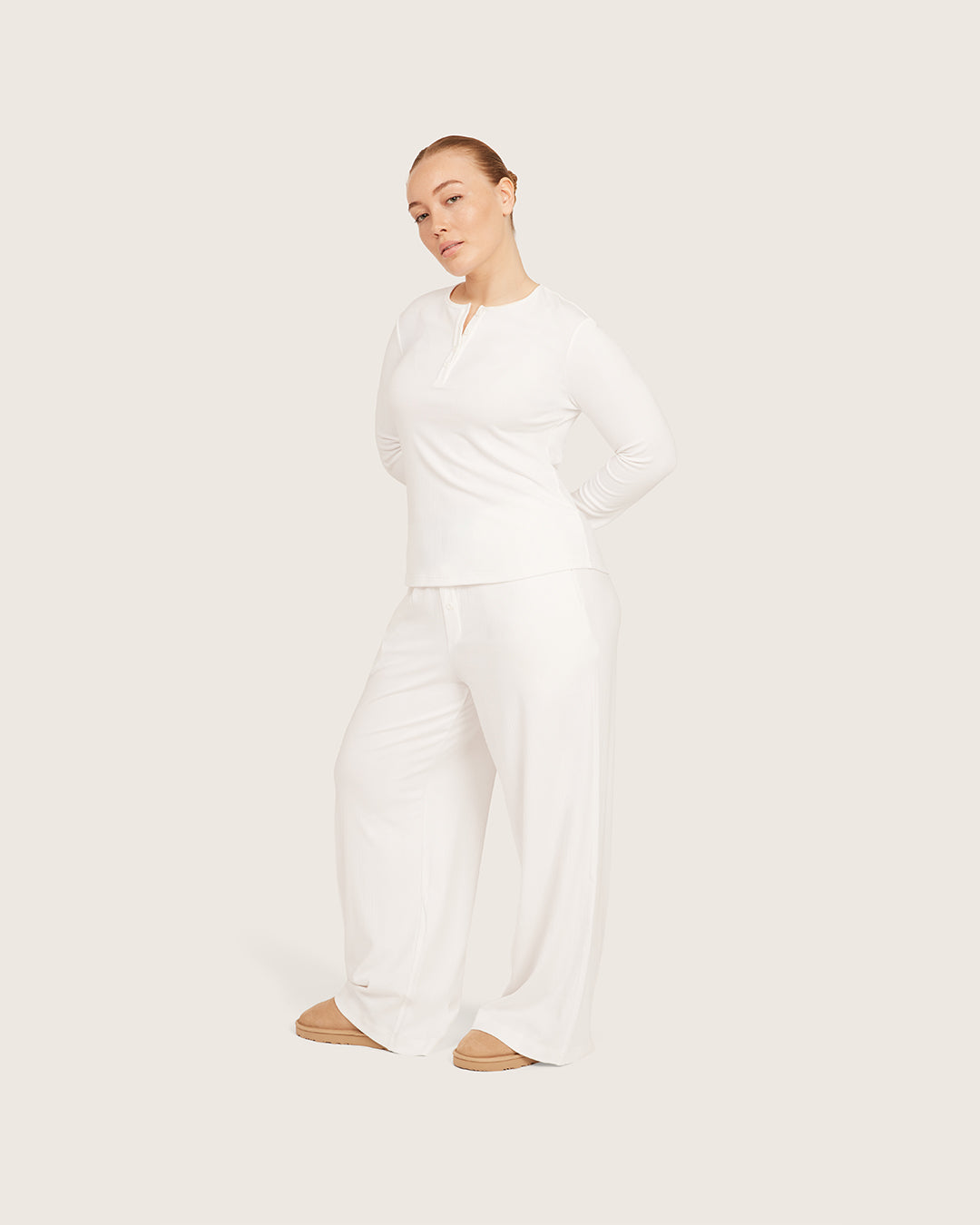 AiraRib Long Sleeve Lounge Henley Top