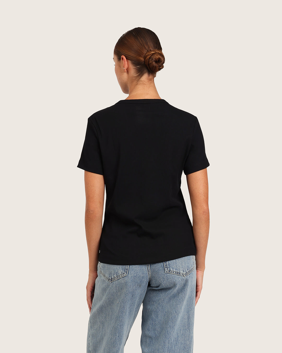 Women's Ribbed Crew Neck T-Shirt