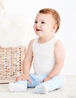 White Vegan Organic Baby Vest | White Baby Bamboo Vest | Natural Baby Vests