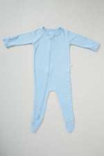 Blue Baby Long Sleeve Onesie - Boody Baby Organic Bamboo Eco Wear
