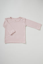 Pink Vegan Organic Long Sleeve Baby Top | Pink Baby Bamboo Long Sleeve Top | Natural Long Sleeve Baby Tops