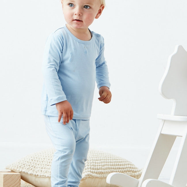 Baby Pull on Pants Blue - Organic Bamboo Eco Wear