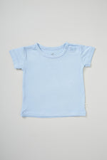 Baby's Vegan Organic Tee Blue | Blue Bamboo Baby's Top | Newborn's Natural T shirts
