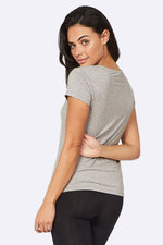 Ladies' Organic V Neck T Shirt Grey | Women's Bamboo V Neck T-Shirt Grey | Vegan Natural Ladies' V Neck Tshirts