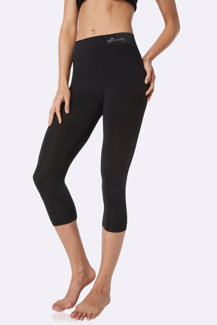 3/4 Black Leggings - Boody Organic Bamboo Eco Wear