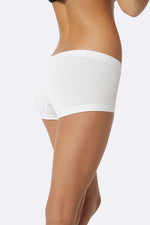 Vegan Organic Women's White Boyleg Underwear  | White Women's Bamboo Boyleg Panties | Natural Female Boyleg Briefs